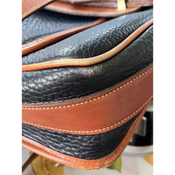 Vintage 90s Dooney & Bourke Navy Blue AWL Leather Equestrian Crossbody Bag - Picture 14 of 15